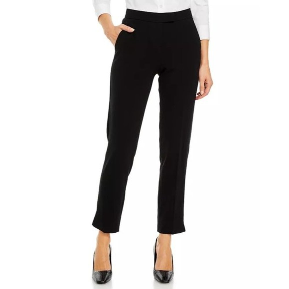 THEORY Ibbey Admiral Crepe Straight Pants in Black - Size 4